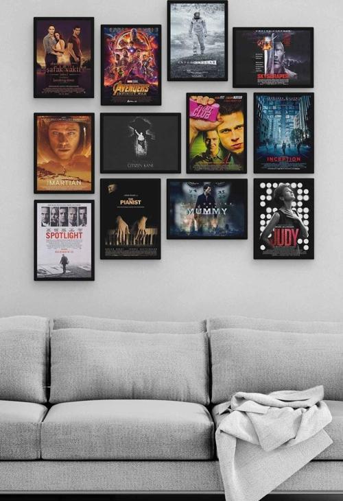 Film Kapakları 12 Parça Ahşap Mdf Tablo Tgtb1278