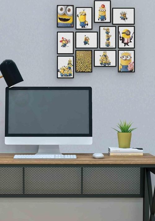 Minions 12 Parça Mdf (ahşap) Tablo Ofis Boyu 