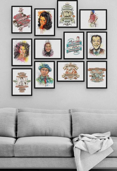 Yeşilçam Poster 12 Parça Ahşap Mdf Tablo Zlltb174