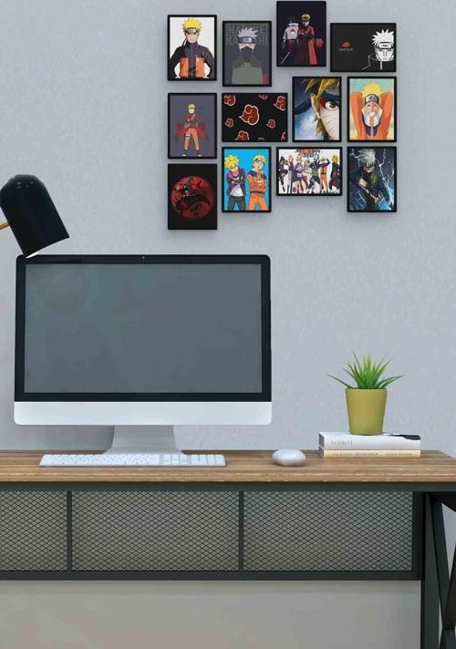 Naruto Uzumaki 12 Parça Mdf (ahşap) Tablo Ofis Boyu 