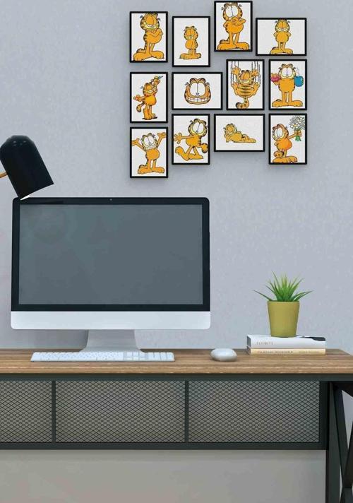 Garfield 12 Parça Mdf (ahşap) Tablo Ofis Boyu 
