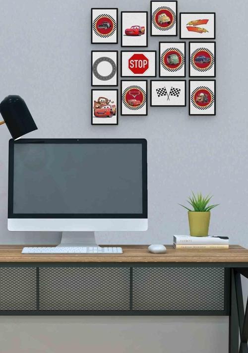 Şimşek Mcqueen 12 Parça Mdf (ahşap) Tablo Ofis Boyu 