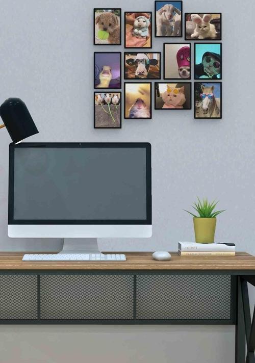 Funny Animal 12 Parça Mdf (ahşap) Tablo Ofis Boyu 