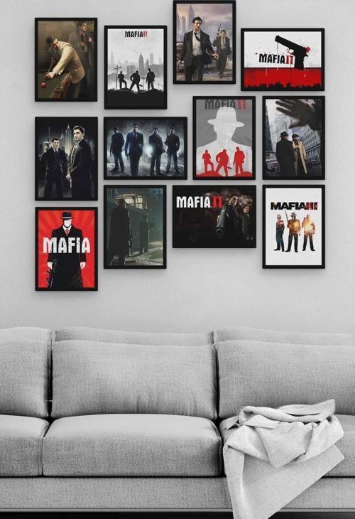 Mafia 12 Parça Ahşap Mdf Tablo Zlltb366