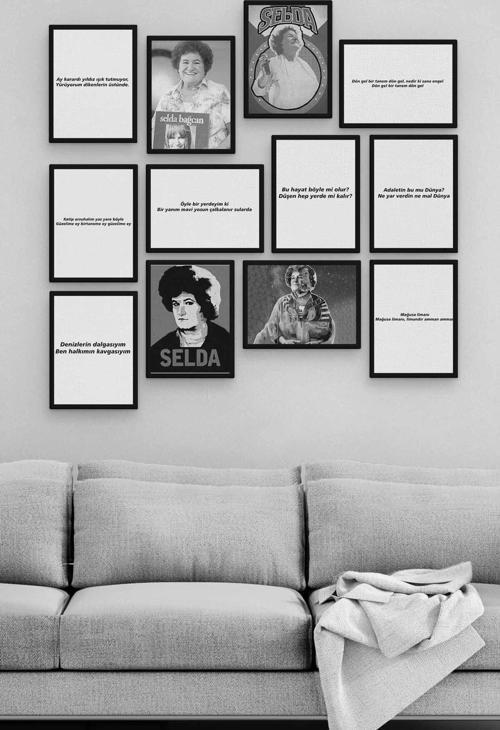 Selda Bağcan 12 Parça Ahşap Mdf Tablo Zlltb245