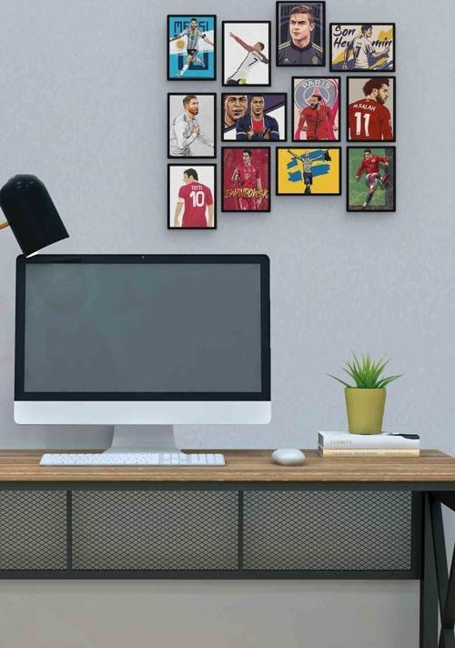 Ünlü Futbolcular 12 Parça Mdf (ahşap) Tablo Ofis Boyu 