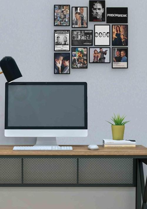 Prison Break 12 Parça Mdf (ahşap) Tablo Ofis Boyu