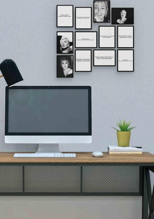 Sezen Aksu 12 Parça Mdf (ahşap) Tablo Ofis Boyu 