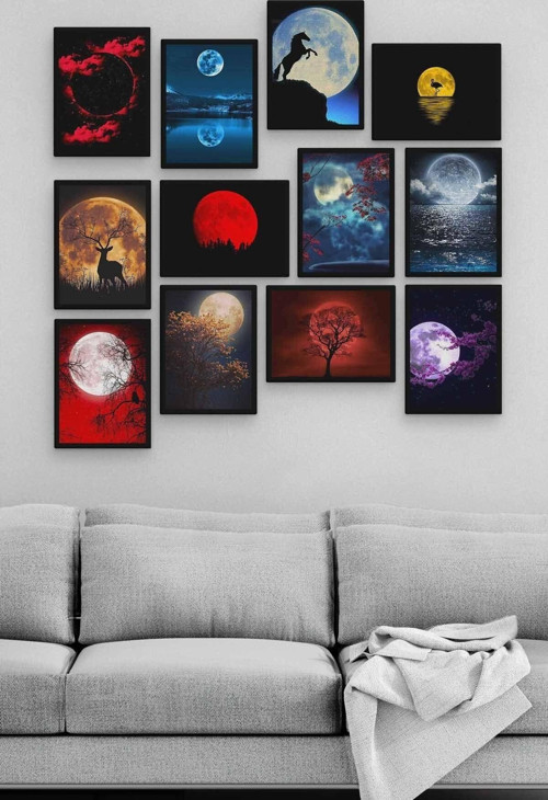 Gece 12 Parça Ahşap Mdf Tablo Zlltb311