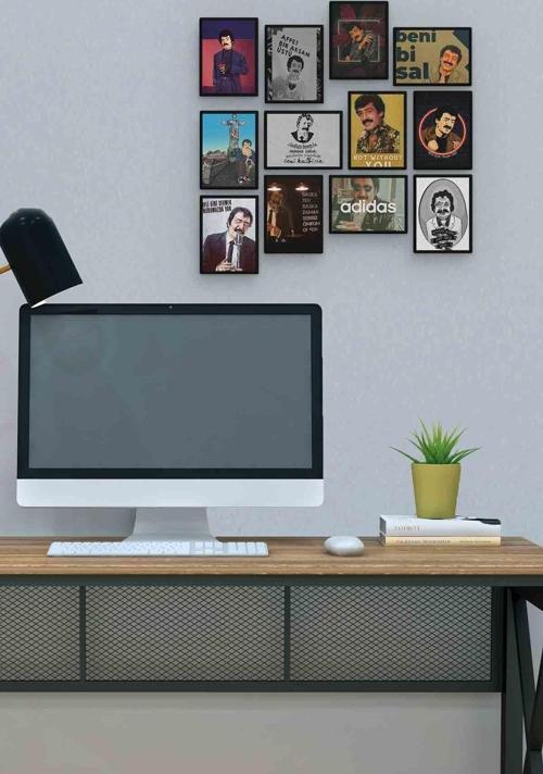Müslüm Gürses 12 Parça Mdf (ahşap) Tablo Ofis Boyu 