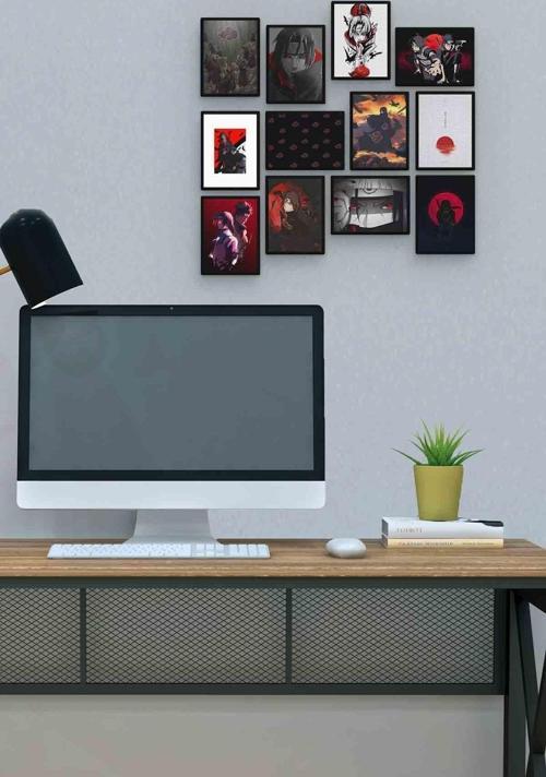 Naruto Itachi 12 Parça Mdf (ahşap) Tablo Ofis Boyu 