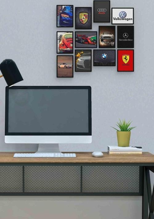 Arabalar 12 Parça Mdf (ahşap) Tablo Ofis Boyu 