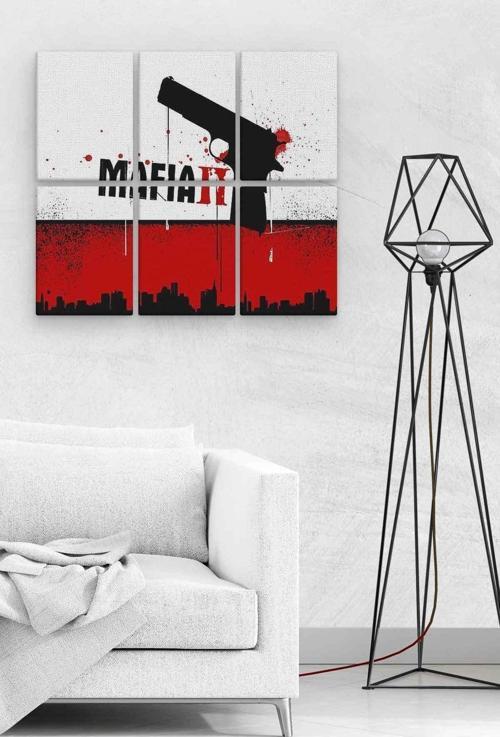 Mafia 6 Parça Ahşap Mdf Tablo Nhl1294