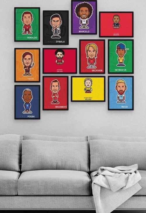 Ünlü Futbolcular 12 Parça Ahşap Mdf Tablo Zlltb400