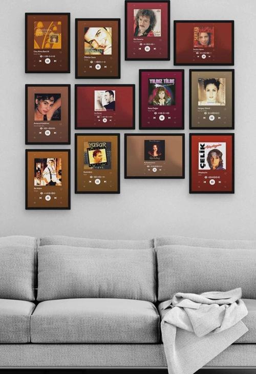 Nostalji Pop 12 Parça Ahşap Mdf Tablo Zlltb167
