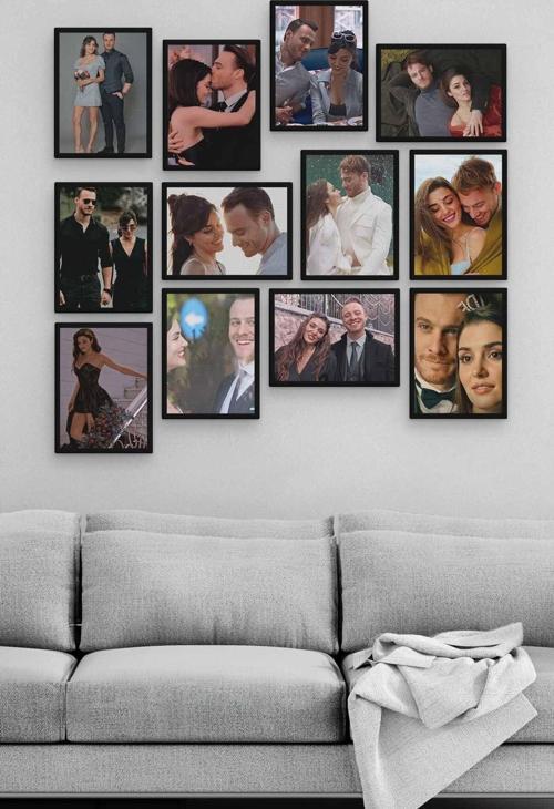 Hande Ve Kerem 12 Parça Ahşap Mdf Tablo Zlltb327
