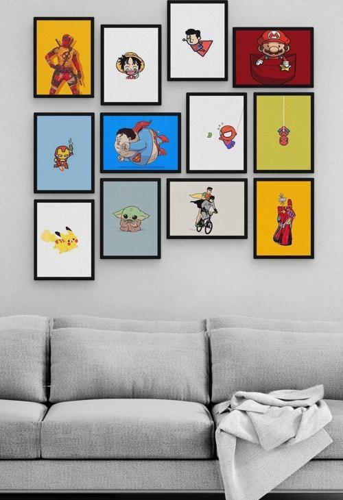 Movies 12 Parça Ahşap Mdf Tablo Zlltb384