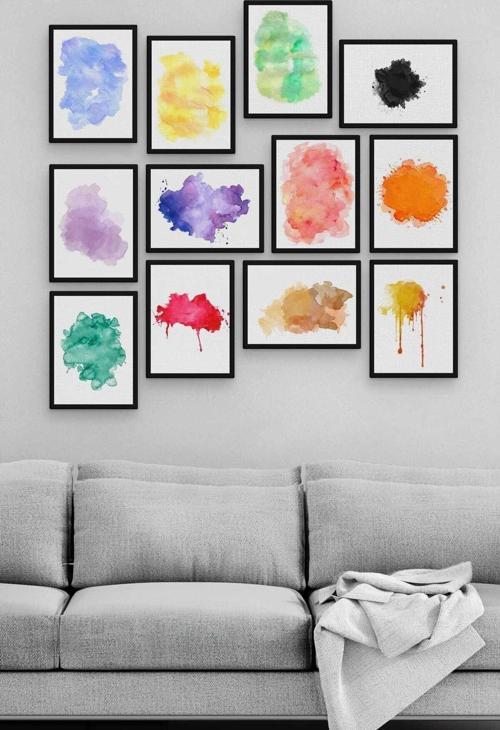 Renkler 12 Parça Ahşap Mdf Tablo Zlltb242