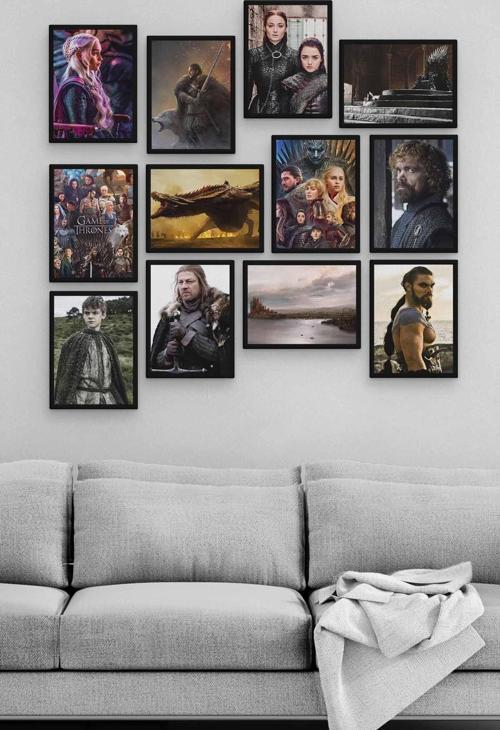 Game Of Thrones 12 Parça Ahşap Mdf Tablo Zlltb221