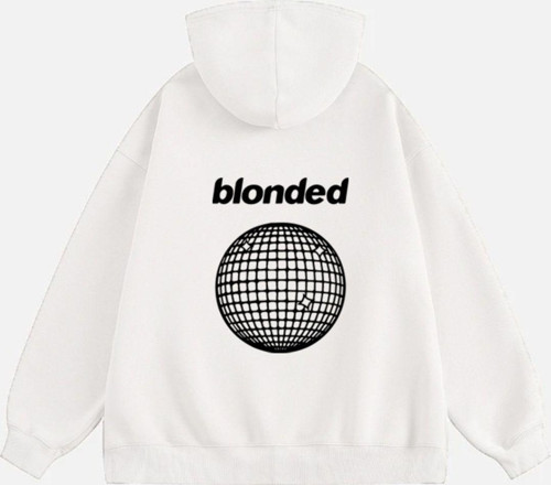 Unisex Blonde Baskılı Kapüşonlu Polarlı Oversize Sweatshirt Ekru S