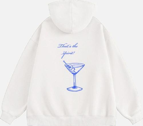 Kadın That'S The Sprit Baskılı Kapüşonlu Polarlı Oversize Sweatshirt Ekru 2XL