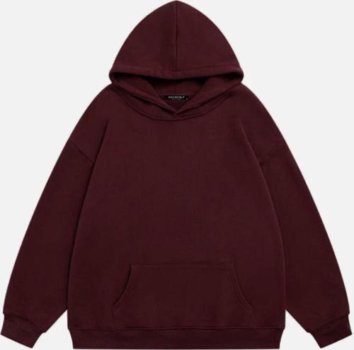 Unisex Kinder World Baskılı Kapüşonlu Polarlı Oversize Sweatshirt Bordo 2XL