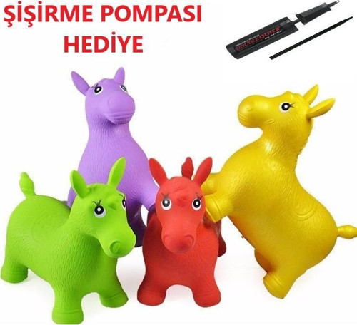 Şişme Zıp Zıp Hayvanlar Pilates Eşeği Oyuncak POMPA DAHİL