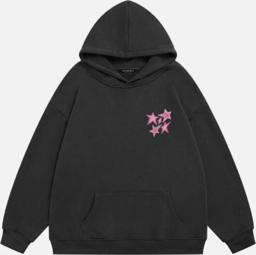 Unisex True Blue Baskılı Kapüşonlu Polarlı Oversize Sweatshirt Füme 2XL