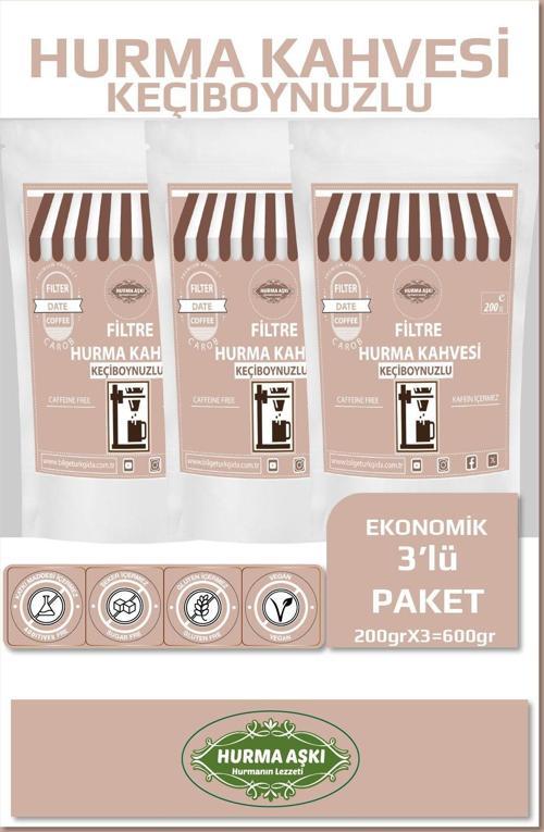 Filtre Hurma Kahvesi Keçiboynuzlu 200Grx3=600Gr