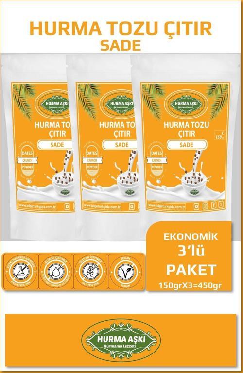 Hurma Tozu Çıtır Sade 150Grx3=450Gr
