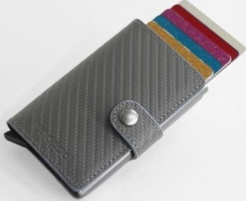 Mekanizmalı Cüzdan Tekli Gri Karbon Akıllı Kartlık