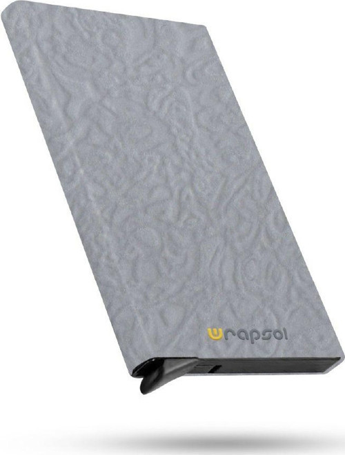 Mekanizmalı Kartlık Rfid Korumalı Alüminyum Otomatik Mekanizmalı Kredi Kartlık Desenli Dalgalı Gri