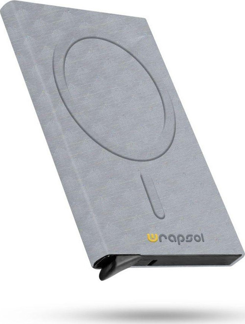 Magsafe Mekanizmalı Kartlık Rfid Korumalı Alüminyum Otomatik Kredi Kartlık Desenli Prizma Gri
