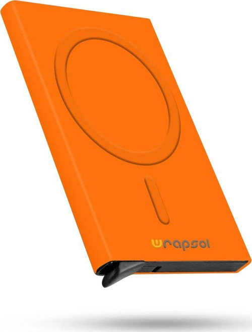 Magsafe Mekanizmalı Kartlık Rfid Korumalı Alüminyum Otomatik Kredi Kartlık Renkli Parlak Turuncu