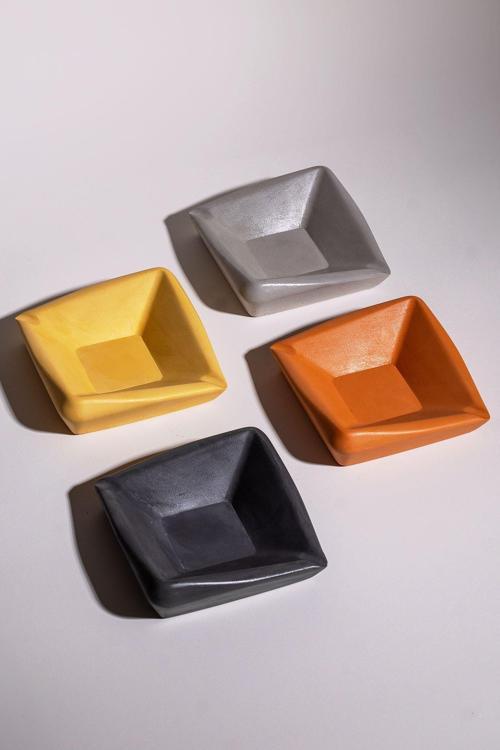 Dekoratif Minimal Beton Küllük - 4'Lü Set