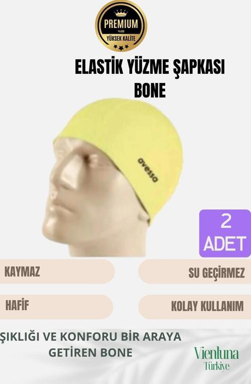 Özel Tasarım Suya Dayanıklı Silikon Havuz Deniz Kullanımına Uygun Esnek Yüzme Bonesi 2'li Set
