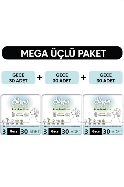 Bio Natural Premium Plus Hijyenik Ped Mega Paket Gece 30x3 (90 Adet)