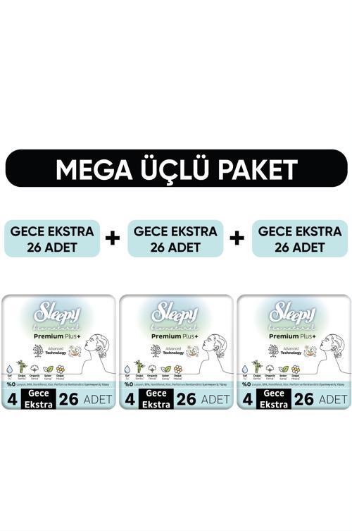 Bio Natural Premium Plus Hijyenik Ped Mega Paket Gece Extra 26x3 (78 Adet)