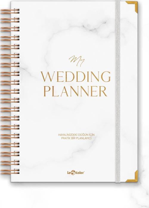 Düğün Planlayıcısı Altın Köşeli Ajanda Luxury Wedding Planner