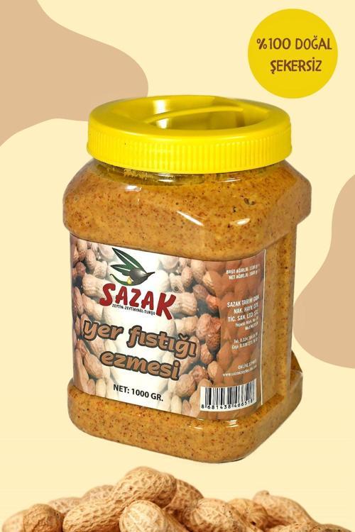 Fıstık Ezmesi Şekersiz %100 Doğal Katkısız Fıstık Parçacıklı Net 1 Kg