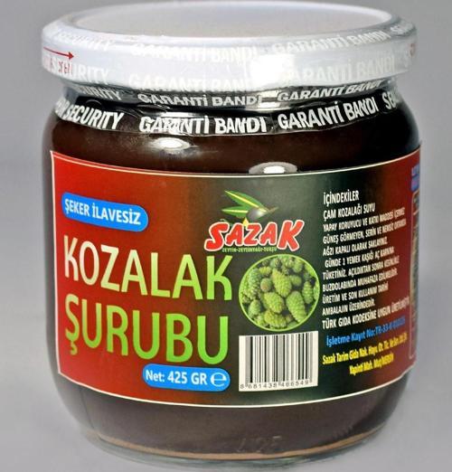 Kozalak Şurubu %100 Doğal Şekersiz Ev Yapımı Net 425 Gr Çam Kozalak Şurubu