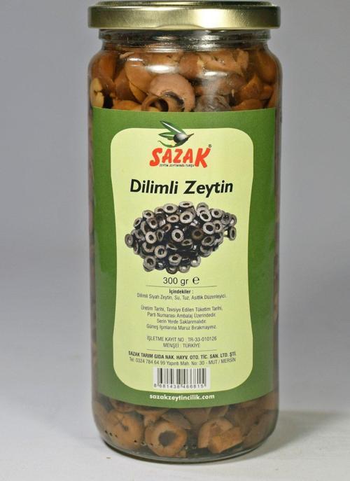 Sazak Dilimli Siyah Zeytin 300 Gr