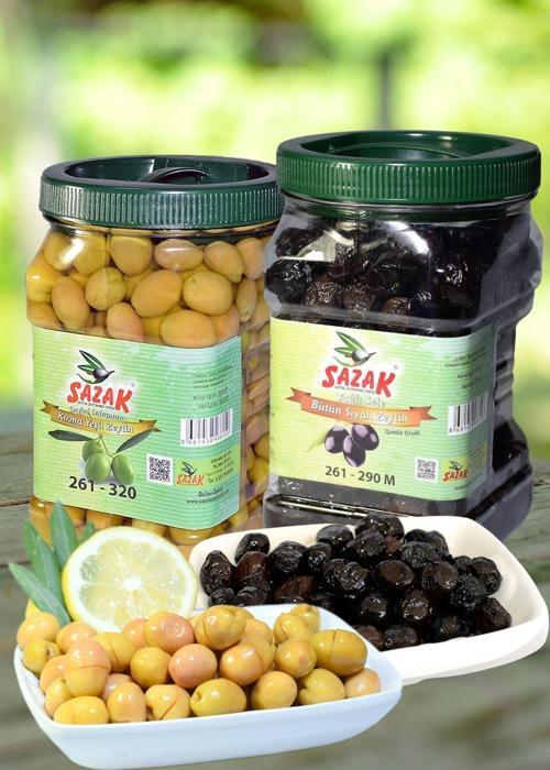 Siyah Yağlı Sele Zeytin - Yeşil Kırma Zeytin 900 Gr Avantaj Paketi