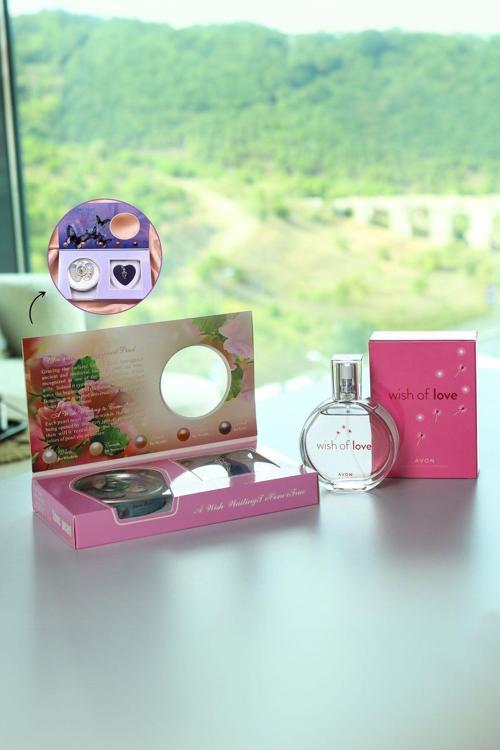Wish Of Love Parfüm & İstiridye İçinde Gerçek Kültür İnci Kolye Hediye Seti