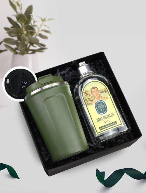 Babalar Gününe Özel 380 Ml Kaydırmaz Dereceli Termos & Eyüp Sabri Tuncer Tıraş Kolonyası Hediye Seti