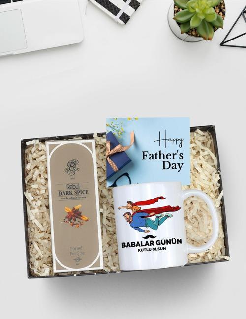 Babalar Gününe Özel Baskılı Kupa & Rebul Erkek Kolonya Hediye Seti