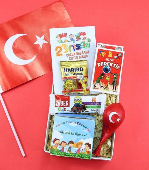 Çocuk Dikim Kiti & Mini Haribo & Kart Oyunu & Züber Kidz & Türk Bayrağı &  Balon Hediye Seti