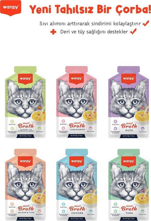 Karışık Aromalı Kedi Çorbası 50 gr x 6 Adet Sıvı Kedi Ödülü