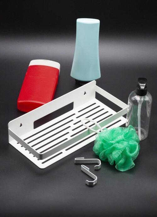 Metal Banyo Düzenleyici Organizer Şampuan Rafı Beyaz