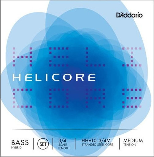 KONTRABAS TEL SETİ, HELICORE, HYBRID, 3/4 SCALE LE